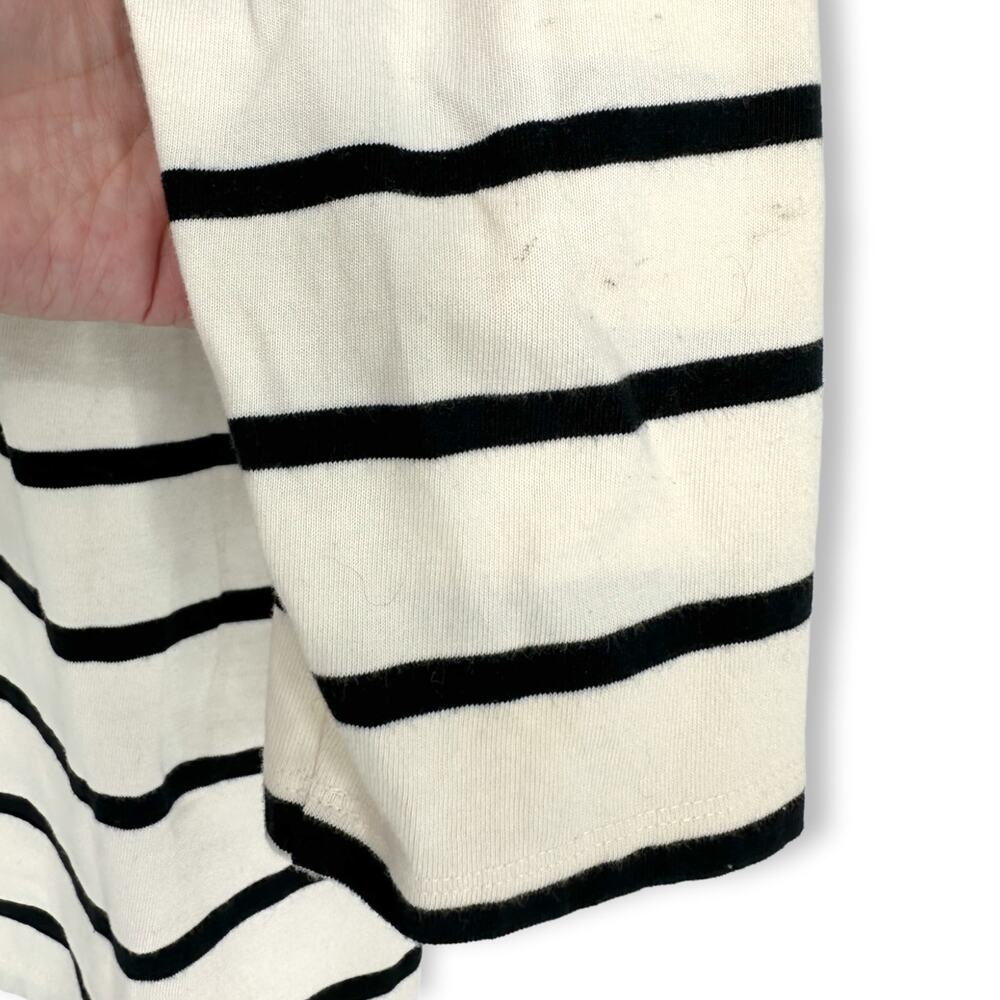 Talbots Petites | Large | Cream w/ Black Stripes Jewel Embellished Neckline Top - Picture 5 of 6